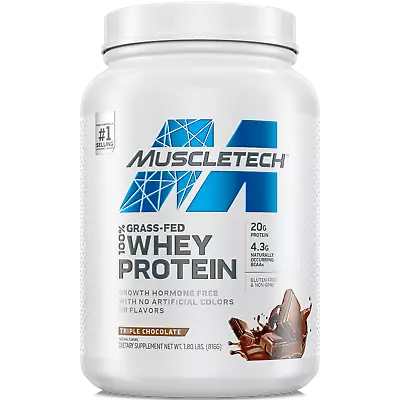 Muscletech Grass-Fed 100% Whey Protein Powder Triple Chocolate 20g Protein • $21.22