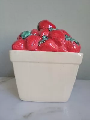 Vtg House Of Webster Ceramics Strawberry Cookie Jar • $15