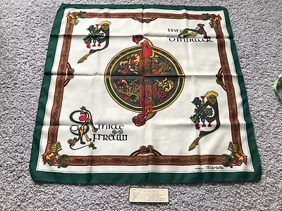 Vintage Scarf BOOK OF KELLS Dublin Ireland Trinity College Celtic Travel Classic • $25