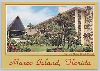 Marco Island Florida Marriott Marco Beach Resort Hotel Vintage Postcard • $7.99