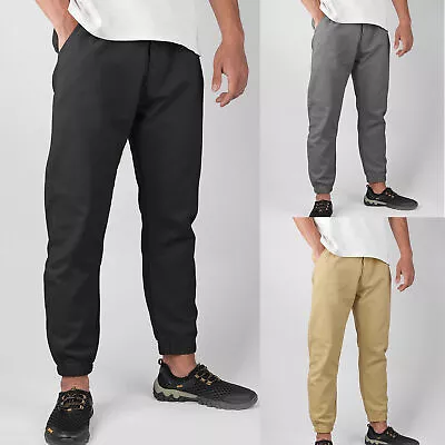 Mens Cargo Pants Stretch Fit Sport Joggers Pocket  Work Trousers Bottoms • $18.99