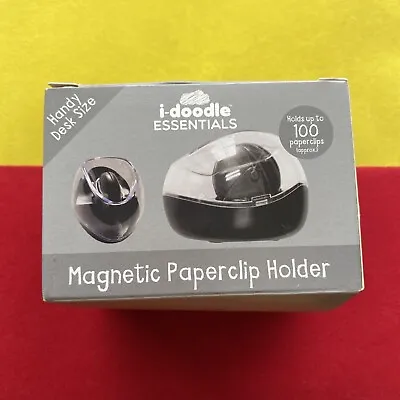 Elegant Magnetic Paper Clip Pin Pot Dispenser - Desk Storage Holder • £7.99