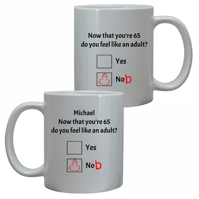 £10.95 • Buy Personalised Mens 65th Birthday Mug Knob Nob Rude Funny Gift For Him/her Idea 65