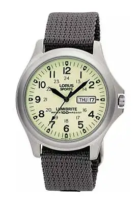 Lorus Mens Lumibrite Military Style Watch Stainless Steel Case RXF41AX7 • $53.26