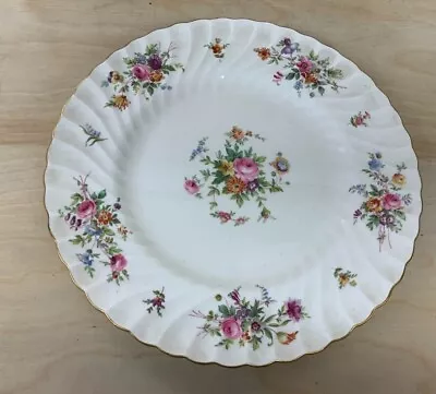 1 Dinner Plate Minton Marlow Floral Scalloped Gold Edge Globe Backstamp England • $26.09