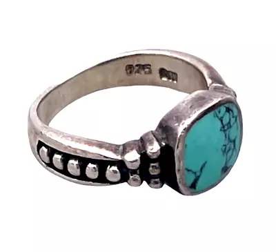 Vintage 925 Sterling Silver Turquoise Ring Size 7 • $42.50