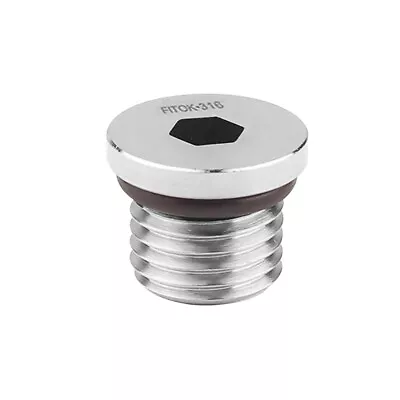 FITOK 316 SS Hollow Hex Plug With O-Ring 3/8-24 Male SAE/MS Straight Thread • $8.95