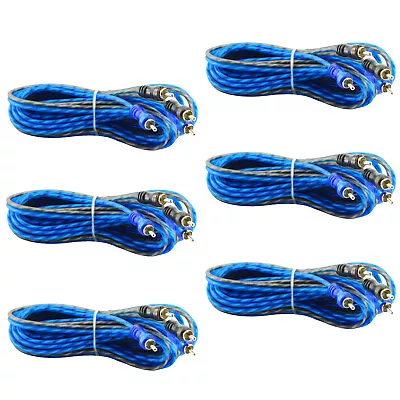 6 Pcs | 2 RCA To RCA Interconnect HiFi Audio Cable Male Connector Wire 17 Feet • $27.99