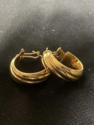 18k Gold Earrings Italy Milor 3.56 Grams Beautiful Gold Jewelry • $175