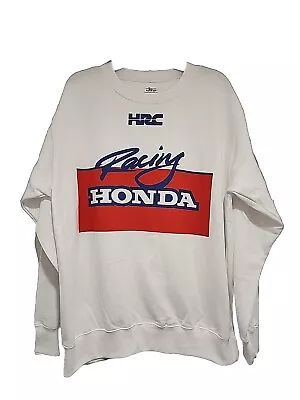 New Honda Racing HRC Logo Front Print Mens Large Fleece Crew Neck Sweatshirt • $39