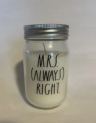 NWT Rae Dunn Mrs. (Always) Right Mason Jar Candle With Lid • $12