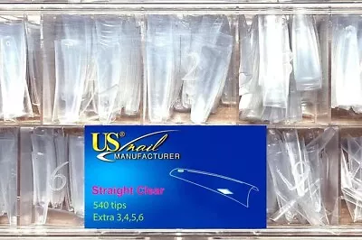 Straight Clear Nail Tips Box 540 Tips • $12.99