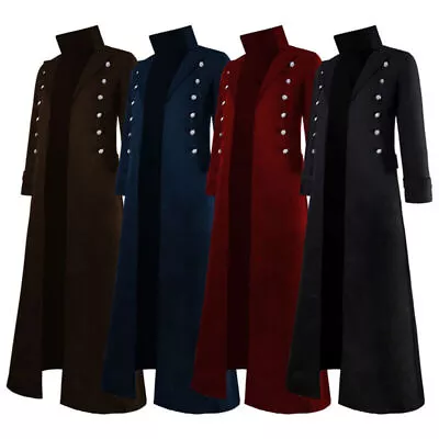 Mens Gothic Steampunk Vintage Jacket Medieval Renaissance Victorian Frock Coat • $33.93