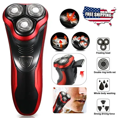 Men's Razor Rotary Waterproof Electric Shaver Pop-Up Trimmer Wet Dry Cordless US • $17.33
