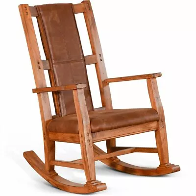 Sunny Designs Sedona Farmhouse Mindi Wood Rocking Chair In Rustic Oak • $381.99