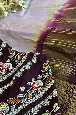 Purple Viscose Saree • $115