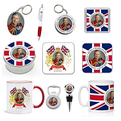 £10 • Buy King Charles III Coronation Gifts & Sounenirs - Mug Coaster Magnet Keyring Pen
