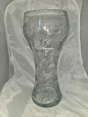 Vintage Corset Shaped Cut Glass Vase. • $45