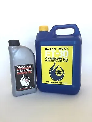5 Litre Gator Chainsaw Chain Oil & 1 Litre 2 Stroke Engine Oil API TC JASO FB • £20.39