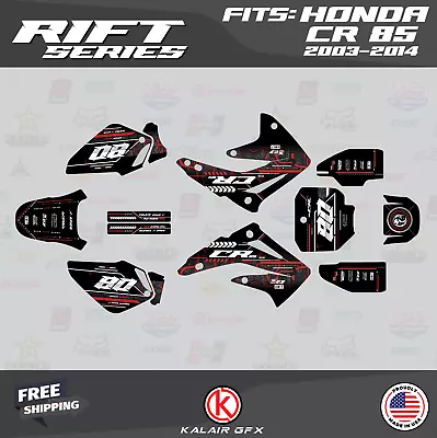 Graphics Kit For Honda CR85 (2003-2014) Rift Series - Red • $148.99