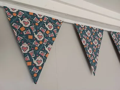 Union Jack Tea Pot Fabric Bunting • £13.50