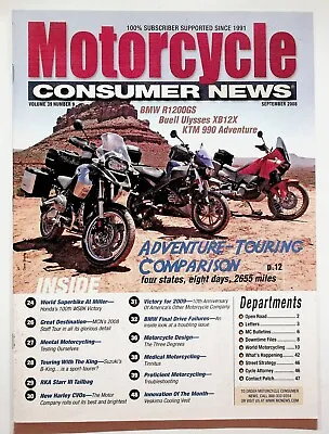 2008 September Motorcycle Consumer News BMW R1200GS Buell Ulysses XB12X KTM 990 • £7.99