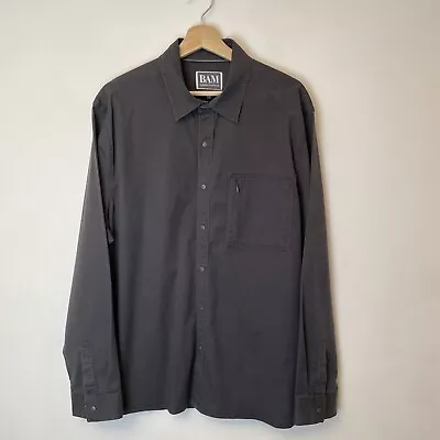 BAM Bamboo Clothing Mens Utility Shirt Lyocell Organic XXL 2XL Grey Washed Black • $31.13