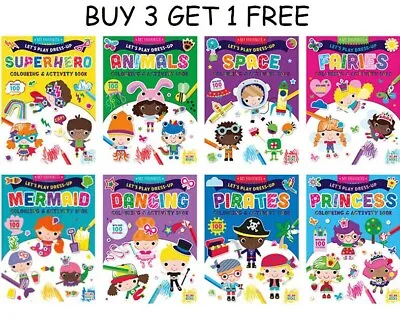 Colouring Book Activity Books Stickers Fun Kids Girls Boys A4 • £2.33