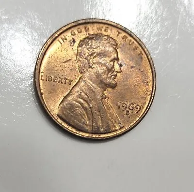 1969-S Lincoln Memorial Penny Off-Center StrikeDouble Die Obverse Very Weak FG • $42