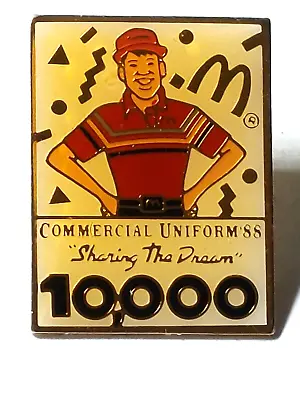 McDonald's Commercial Uniform 1988 10000  Share The Dream  Lapel Pin (090123) • $6.95