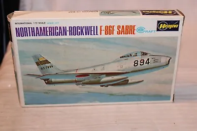 1/72 Scale Hasegawa F-86F Sabre Jet Airplane Kit #JS-015 BN Open Box • $40.50