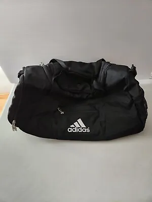 $25.85 • Buy Adidas Duffle Bag Mens Large Black Removable Strap Shoe Compartment Ventilation