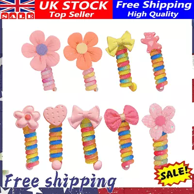 £4.38 • Buy Colorful Telephone Wire Hair Bands For Kids,New Spiral Hair Ties Accessorie RW