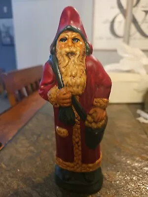 Vtg Vaillancourt  Folk Art Santa Old World With A Bag Of Apples  1990 USA • $85