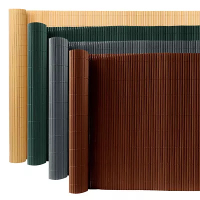 Bamboo Slat 4FT 5FT 6FT PVC Screening Outdoor Garden Fencing Panel Privacy Fence • £10.99