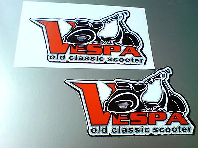 £2.85 • Buy VESPA OLD CLASSIC SCOOTER Motorcycle Helmet Stickers Decals 2 Off 95mm