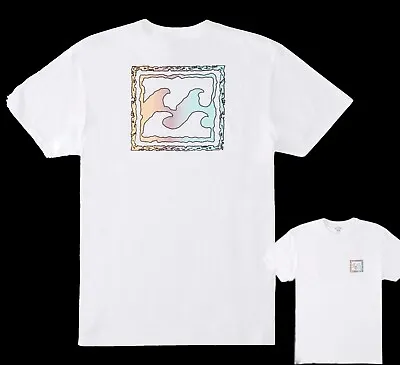 New Billabong Surf Crew Crayon Wave Premium Fit Mens S/S T Shirt RBBL-100 • $17.55