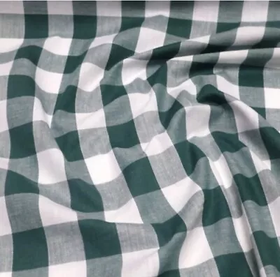 1 Inch Gingham Check Poly Cotton Fabric Material Full Meter • £4.50