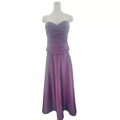 Mori Lee Purple 2 Piece Corset Purple  Lined Formal Prom  Dress Gown Sz 9/10 • $29.99