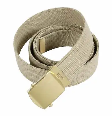 U.s Military Khaki Web Trouser Belt With Buckle U.s.a Made 44 - 54  • $7.98