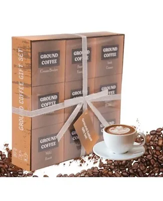 Coffee Gifts Set - Gourmet Coffee Gift Set Of Flavoured Ground Coffee 9pk • £11.99