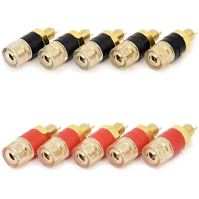 £6.45 • Buy 10x Binding Post Terminals Insulated Speaker Or Amplifier 4mm Solder Connections
