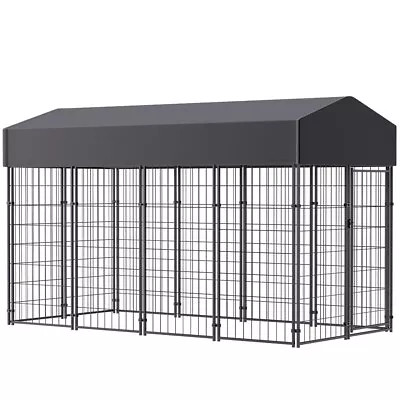 $199.94 • Buy Strong Dog Playpen Huge Cage Pet Exercise Metal Fence Kennel Roof Outdoor Indoor