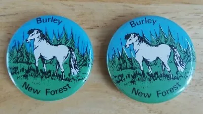 Set Of 2 X 'Burley - New Forest' Collectable Horse Themed Pin Badges • £5.37