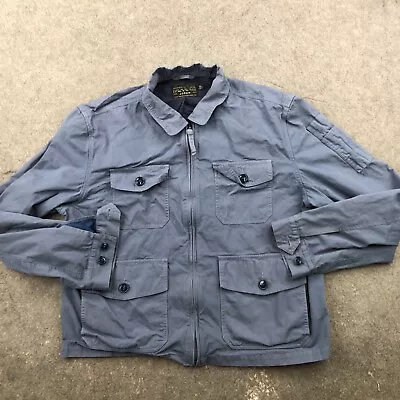 J Crew Jacket Mens XL Blue Pockets NX-631 Field Military Casual Surplus • $48.98