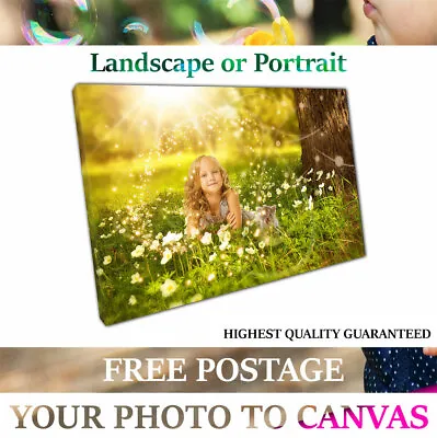 £20.17 • Buy Your Photo Picture On Canvas Print A1 A2 A3 A4 Framed Ready To Hang Free Hanger