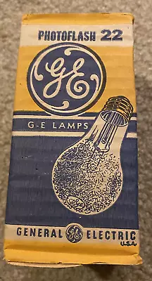 GE Photoflash Lamp No. 22 General Electric Flash Bulbs Unused Vintage • $6