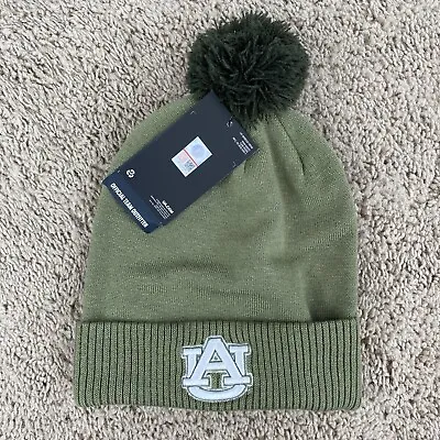 Under Armour Auburn Tigers Beanie Green Freedom Collection Cuffed Knit Pom Hat • $19.52