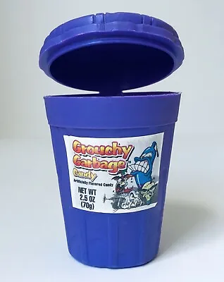$50 • Buy RARE Vintage 1999 Ftcc GROUCHY GARBAGE CANDY Container VIOLET Bubble Gum Empty
