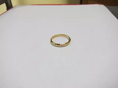 14K Yellow Gold 3.5mm Wedding Band Size 10.25 Estate Engraved Edge Unique Mens • $250